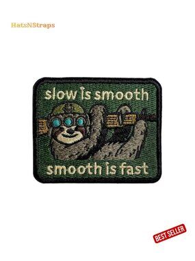 3" Hook and Loop Tactical Sloth Embroidered Patch for Bags Vests